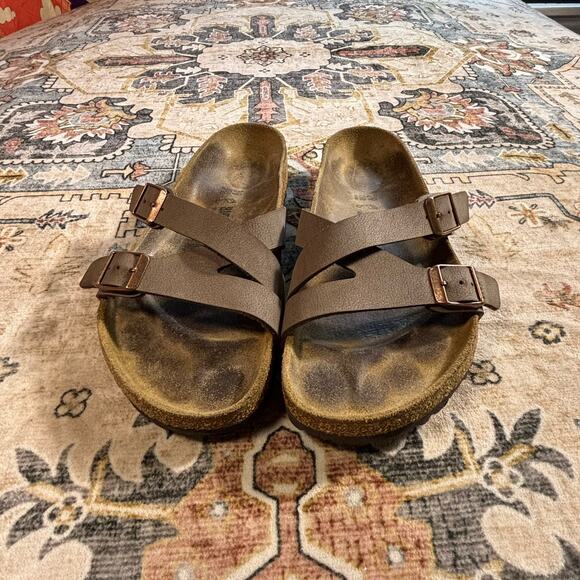 Birkenstock Women's Yao Mocha Brown Slip On Sandals Comfort Supportive Shoes 39 - Picture 3 of 10